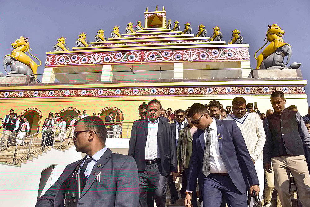 Himanta Biswa Sarma visits a development site