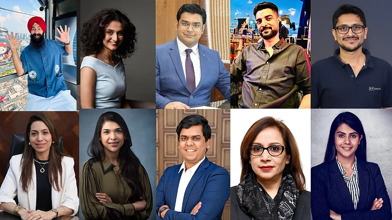 Grid of 10 professional portraits titled Innovators of Success: Meet the 10 Architects of leadership