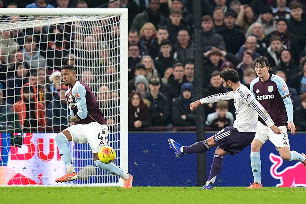 Aston Villa vs Manchester United Premier League match-Bruno Fernandes