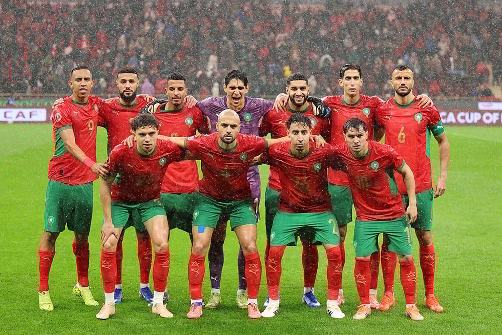Morocco vs Comoros Africa Cup of Nations Soccer-Morocco players