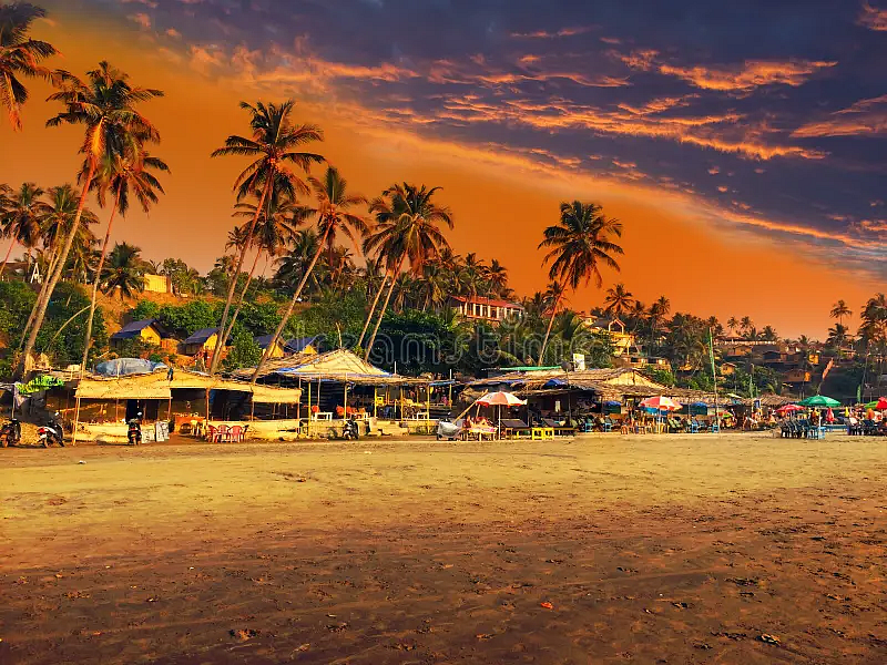 Sunset view of a Goa beach