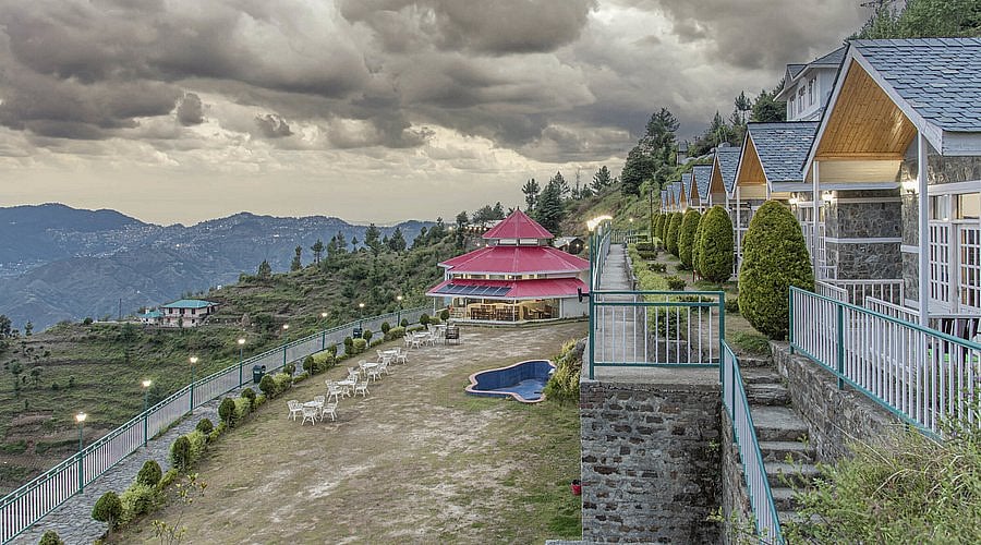 Hilltop resort cottages with mountain views