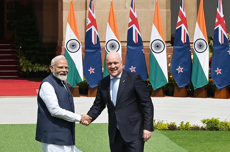 PM Modi with New Zealand PM Christopher Luxon.