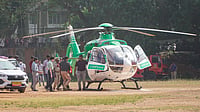 Special Arrangement : Doctors rush the harvested heart to an air ambulance at Thiruvananthapuram en route to Kochi,