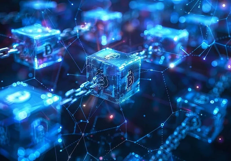 Blockchain technology graphic