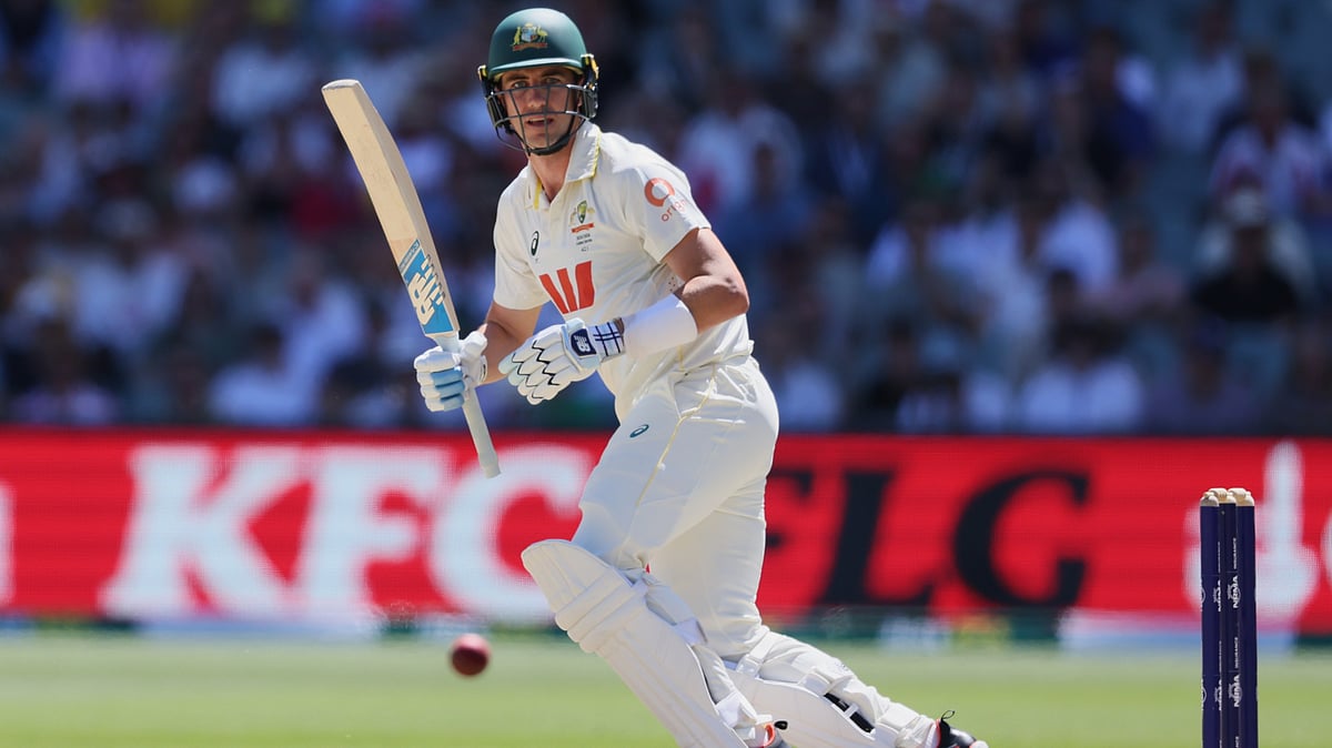 Australia's Pat Cummins bats during play on day four of the third Ashes cricket test between England and Australia in Adelaide, Australia, Saturday, Dec. 20, 2025.  - | Photo: AP/James Elsby