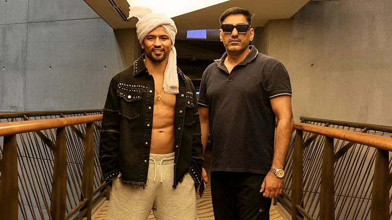 Indian boxer Neeraj Goyat with his manager Vipin Gulia. - | Photo: Special Arrangement