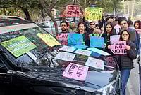 Explained: What Defines The Aravalli Range Now? Photo by Yogendra Kumar (Gurugram) : Members of 'Aravalli Bachao Sanstha' stage a demonstration as part of the Save Aravalli movement, near the residence of Haryana minister Rao Narbir Singh, in Gurugram, Saturday, Dec. 20, 2025