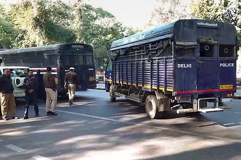 Accused in the Delhi Red Fort blast case being produced at the Patiala House court, in New Delhi, Wednesday, Dec. 24, 2025. 