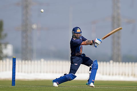 Delhi's Virat Kohli plays a shot during the Vijay Hazare Trophy 2025-26 cricket match between Andhra and Delhi, at BCCI Centre of Excellence Ground, in Bengaluru.