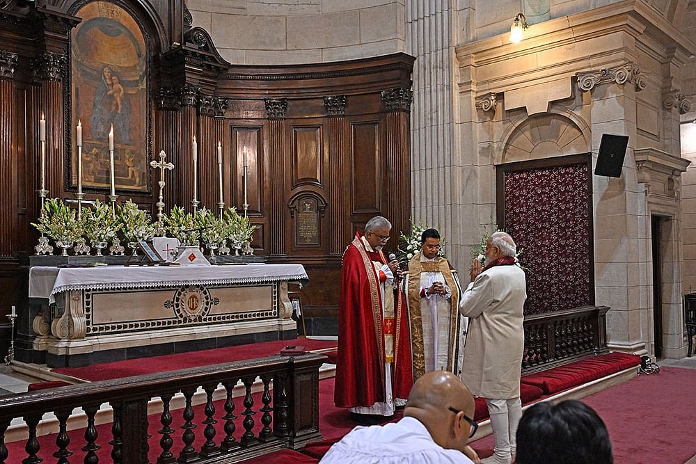 PM Modi during the Christmas morning service