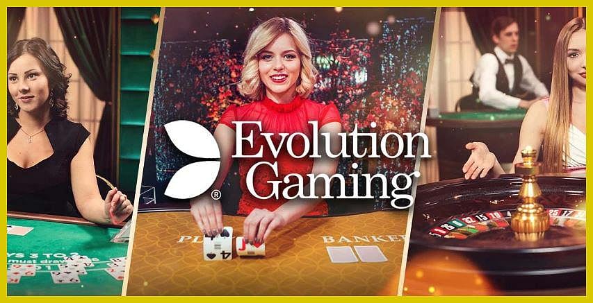 Evolution Gaming banner showing live casino dealers