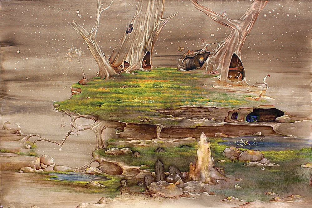 Blessed Land Artwork by Samir Mohanty - | Courtesy: Champatree Art Gallery