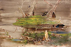 | Courtesy: Champatree Art Gallery : Blessed Land Artwork by Samir Mohanty