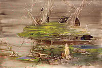 | Courtesy: Champatree Art Gallery : Blessed Land Artwork by Samir Mohanty