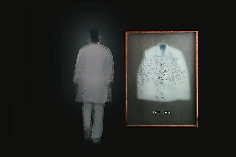 (Left) The Cave Inside (right) Leaf Leaves Artworks by Sudarshan Shetty