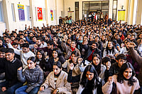 | Photo: PTI : Doctors raise slogans during an indefinite strike against the termination of services of a fellow doctor who entered into a brawl with a patient, at Indira Gandhi Medical College, in Shimla. Medical services, barring emergency services, were severely affected across several hospitals in Himachal Pradesh due to the strike. 