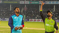 X/Bangladesh Cricket : Captains at the toss for the fourth match of Bangladesh Premier League 2025-26 between Sylhet Titans and Noakhali Express.