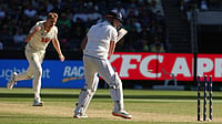 | Photo: AP/Hamish Blair : Australia's Cameron Green, left, celebrates after bowling England's Gus Atkinson, right, during their Ashes cricket test match in Melbourne, Friday, Dec. 26, 2025. 