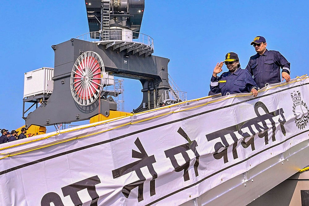 President Murmu embarked INS Vaghsheer