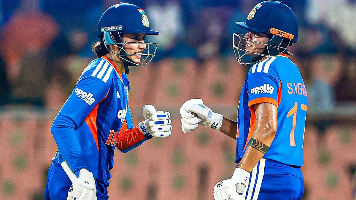 Smriti Mandhana and Shafali Verma put up a 162-run opening stand to take India to their highest-ever score in T20I against Sri Lanka in 4th T20I in Thiruvananthapuram. - X/BCCI Women