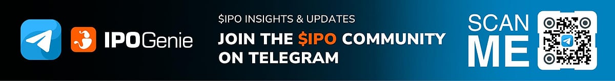 IPO Genie Telegram ad with QR code