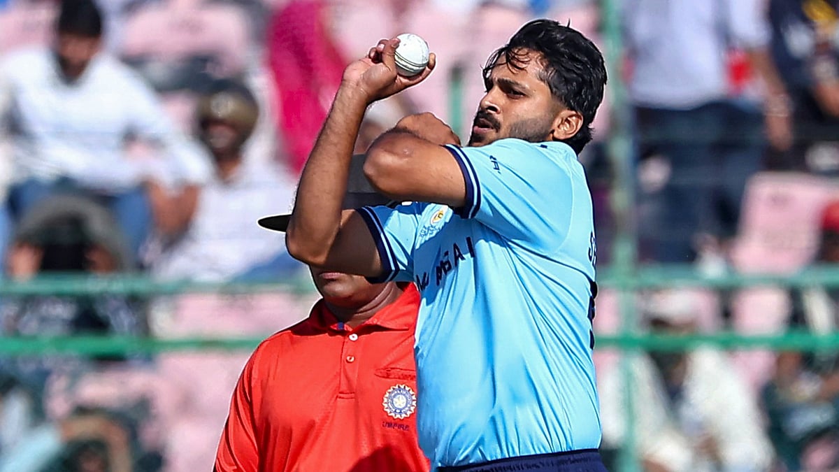 Shardul Thakur in action for Mumbai during the Vijay Hazare Trophy. - PTI