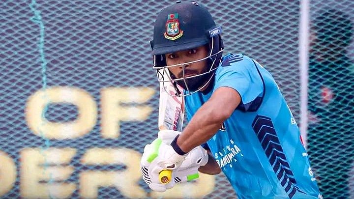 Rangpur Riders' Towhid Hridoy in practice ahead of the Bangladesh Premier League match against Chattogram Royals. - | Photo: X/RangpurRider