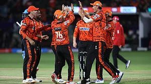 | Photo: Special Arrangement : Pretoria Capitals celebrate the dismissal of Jonny Bairstow of Sunrisers Eastern Cape during Match 5