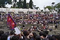 Nepal Polls: Youth vs Old Guard as PM Faces Emerge | Photo: Sandipan Chatterjee/Outlook : A group of people at a funeral ceremony at Pasupati after the Gen-Z protests in Nepal