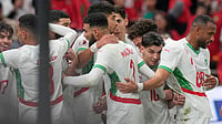 AFCON 2025 Roundup: Morocco, South Africa Book Knockout Berths As Group Drama Unfolds | Photo: AP/Themba Hadebe : Morocco's players celebrate after scoring a goal during the Africa Cup of Nations group A soccer match between Zambia and Morocco in Rabat, Morocco, Monday, Dec. 29, 2025.