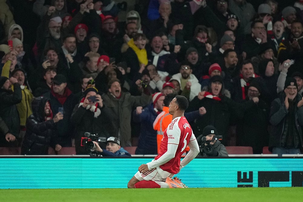 Arsenal vs Aston Villa Premier League soccer-Gabriel Magalhães