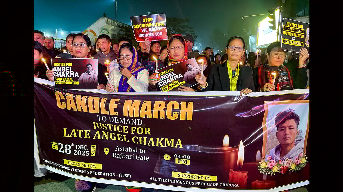 Protest against Anjel Chakma's Killing - PTI
