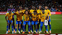 AP : The Gabon team poses for a photo during the Africa Cup of Nations group F match against Ivory Coast in Marrakech, Morocco.
