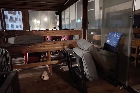 The interior building where a fire broke out leaving people dead and injured, during New Year’s celebration, in Crans-Montana, Swiss Alps, Switzerland.