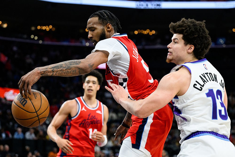 Los Angeles Clippers Vs Utah Jazz NBA basketball-Derrick Jones Jr