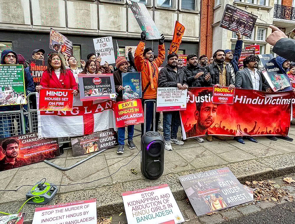 Protest outside Bangladesh High Commission in London
