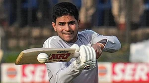 | Photo: PTI/Shailendra Bhojak : India's Shubman Gill during a practice session on the eve of the first T20 cricket match of a series between India and South Africa, at Barabati Stadium, in Cuttack, Odisha.