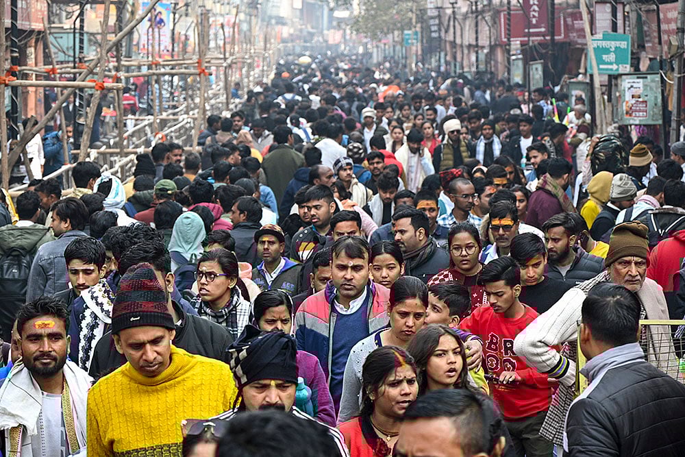 People visit Varanasi on New Years day