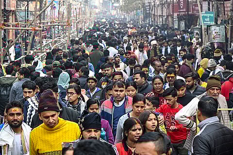 People throng the city on the first day of 2026, in Varanasi.