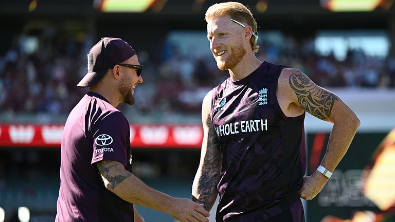 England Test coach Brendon McCullum and captain Ben Stokes - null