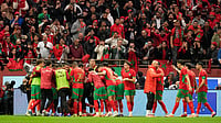 Morocco 1-0 Tanzania Highlights, AFCON 2025 Round Of 16: Brahim Diaz Winner Takes Atlas Lions To Quarters Photo: AP : Moroccan players celebrate after teammate Brahim Diaz scored the winning goal during the Africa Cup of Nations round of 16 match against Tanzania in Rabat.
