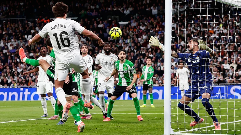 Real Madrid are up against Real Betis in the La Liga 2025-26 fixture. - AP/Pablo Garcia