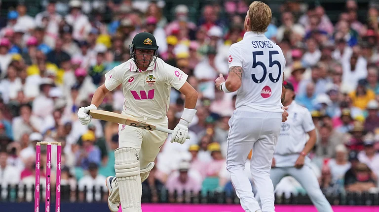 Australia's Marnus Labuschagne takes a run during play on day two of the fifth and final Ashes cricket test between England and Australia in Sydney, Monday, Jan. 5, 2026. - | Photo: AP/Mark Baker