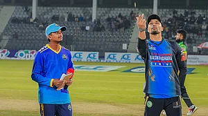 X/Bangladesh Cricket : Captains at the toss for the Bangladesh Premier League 2025-26 between Chattogram Royals and Rangpur Riders in Sylhet.