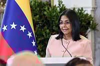 IMAGO / Xinhua : Venezuelan Vice President Delcy Rodriguez speaks at a meeting of the National Council for Sovereignty and Peace in Caracas, Venezuela, on Sept. 29, 2025. 
