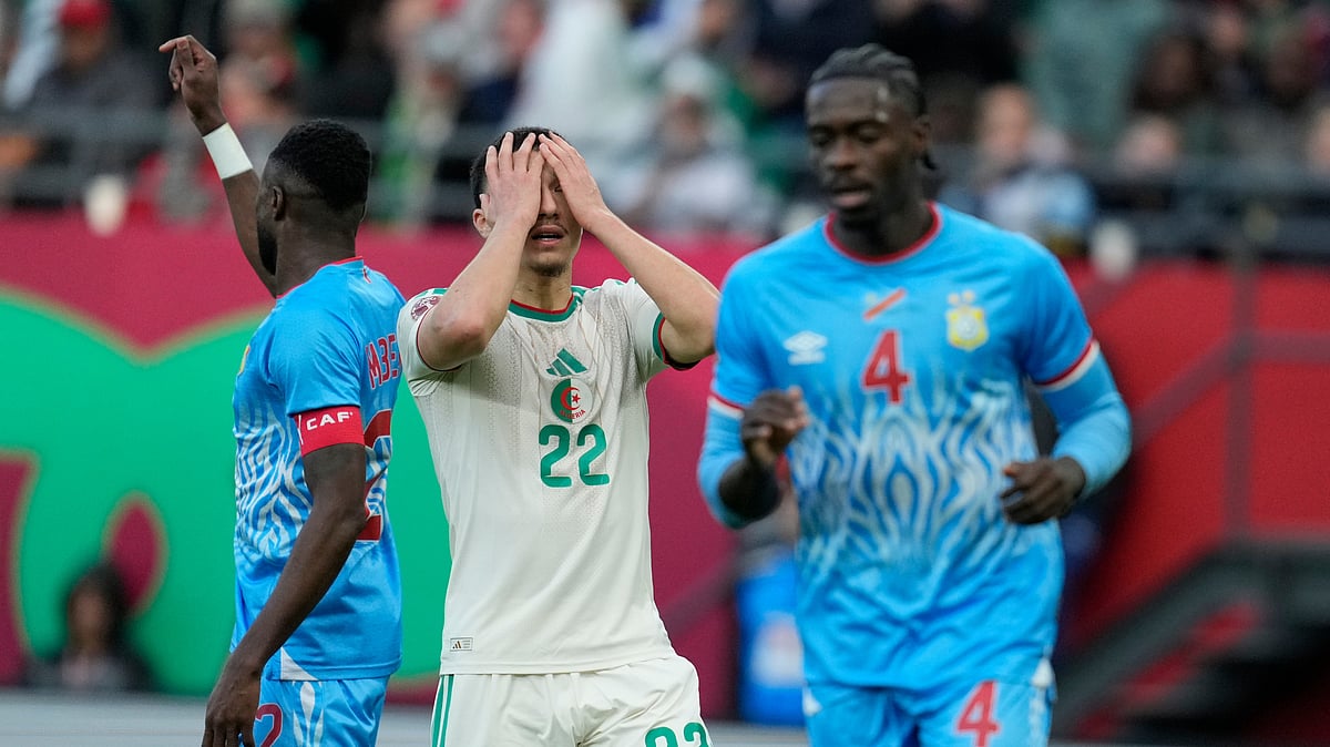 Algeria's Ibrahim Maza reacts during the Africa Cup of Nations round of 16 soccer match between Algeria and DR Congo in Rabat, Morocco - AP/Mosa'ab Elshamy
