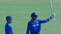 Bengal Vs Hyderabad Highlights, Vijay Hazare Trophy Round 6: Aman Rao's Double Century Powers HYD To 107-Run Win | Photo: X/rajasthanroyals : Hyderabad's Aman Rao Perala celebrates his century during the Vijay Hazare Trophy match against Bengal on January 6, 2026.