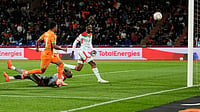 Ivory Coast Vs Burkina Faso LIVE Score, AFCON 2025 RO16: Diomande Doubles Lead For The Elephants Against Stallions AP/Themba Hadebe : Ivory Coast's Amad Diallo, left, scores his sides first goal past Burkina Faso's Issoufou Dayo, right, and Burkina Faso's goalkeeper Kouakou Herve Koffi.