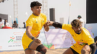 Khelo India Beach Games 2026: Rising Kabaddi Star Shivaji Dadaso Pujari Completes Full Circle In KIBG Special Arrangement : Shivaji Dadaso Pujari (left) in action during a Kabaddi match at the Khelo India Beach Games 2026